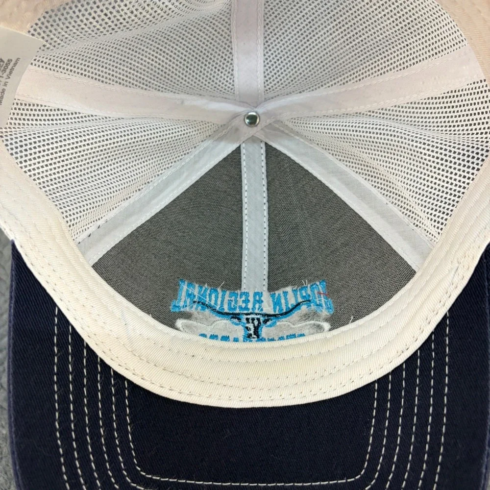 Embassy Joplin Regional Stockyards Trucker Hat Navy Blue White Mesh Snapback Cap